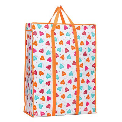 Customized Size Printing PP Woven Zip Shopping Polypropylene Bags With Logo