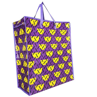 customized reusable woven  shopping zipper bags foldable package