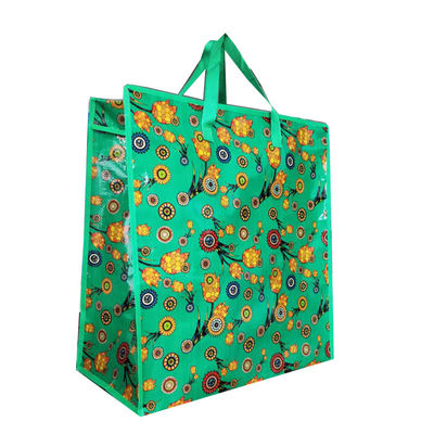 customized size printing design pp woven zip shopping polypropylene bags supplier