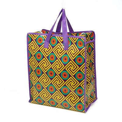 Zipper Top Woven Laminated Polypropylene Tote Bags Non Woven Grocery Bags