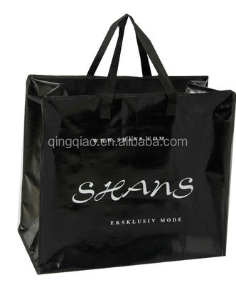 Recycle PP Woven Reusable Pink Shopping Eco Bag With Print Logo
