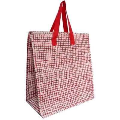 140gsm PP Woven Shopping Bag Laminated Recycled Woven Plastic Tote Bags With Zipper