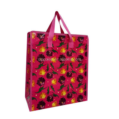 CMYK Zipper Top Pp Woven Polypropylene Shopping Bag With Zip Puller