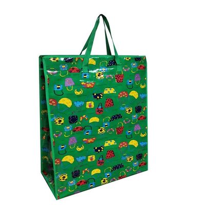 CMYK Zipper Top Pp Woven Polypropylene Shopping Bag With Zip Puller