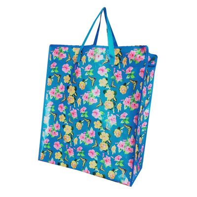 PP Woven Lamination Material Custom Grocery Bags With Pp Webbing Handle