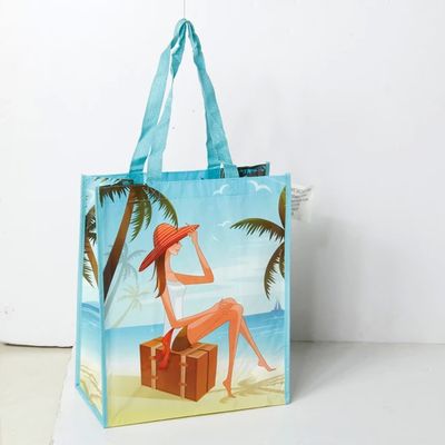 Strong Nylon Handled Woven Bag Customizable Eco Friendly Waterproof Shopping Tote