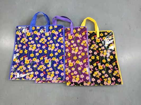 Eco Friendly Customized Shopping Bags With Gravure Printed Zipper Closure