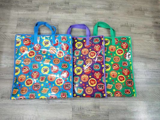 Cmyk Or Panton Color Shopping Bags With Double Handles Zipper Closure Eco Friendly Design