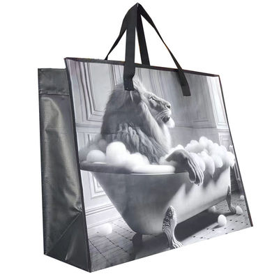 Environmentally Friendly Laminated Woven Bags Tote Bag With Woven Handle